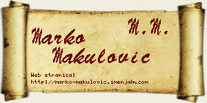 Marko Makulović vizit kartica